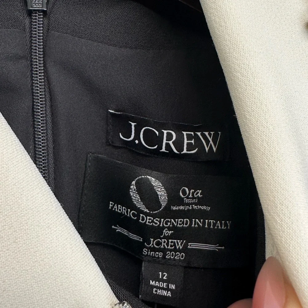 NWT J.CREW Embellished Collard Shift Dress In Stretch Crepe 12 - Picture 8 of 10